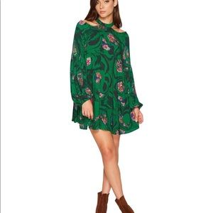Free People Green Floral Mini Dress